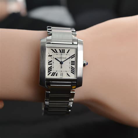 Cartier stainless steel tank watch